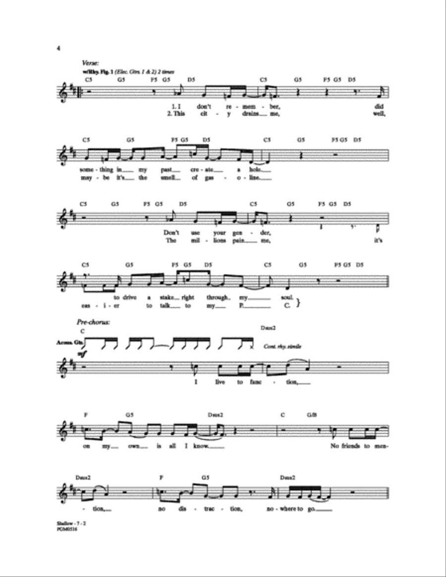 Shallow Electric Guitar scores gallery preview page 2