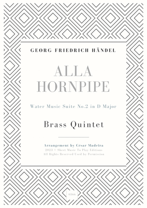 Book cover for Alla Hornpipe by Handel - Brass Quintet (Full Score) - Score Only