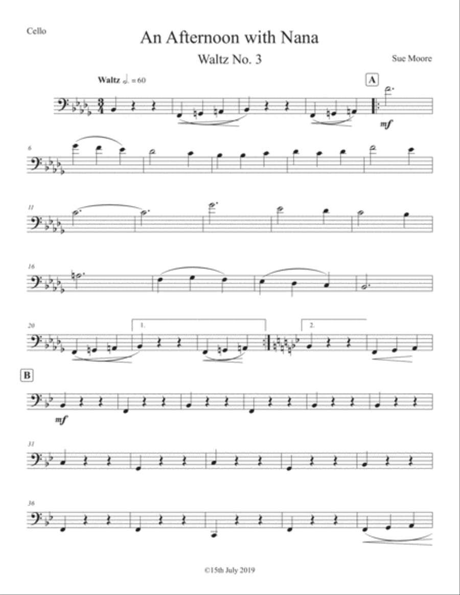 Waltzing Down Under Cello Cello Solo scores gallery preview page 1