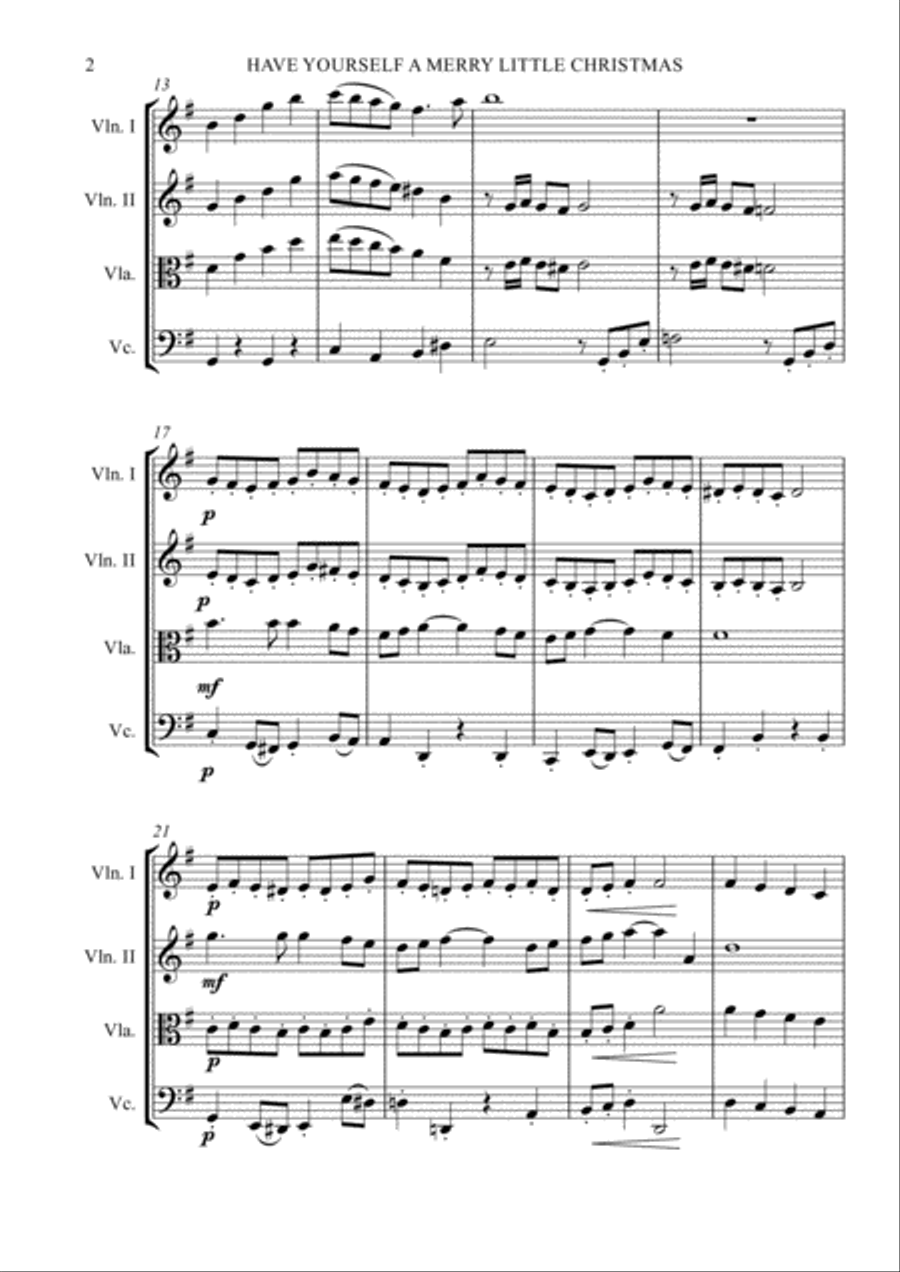 Have Yourself A Merry Little Christmas from MEET ME IN ST. LOUIS String Quartet scores gallery preview page 3
