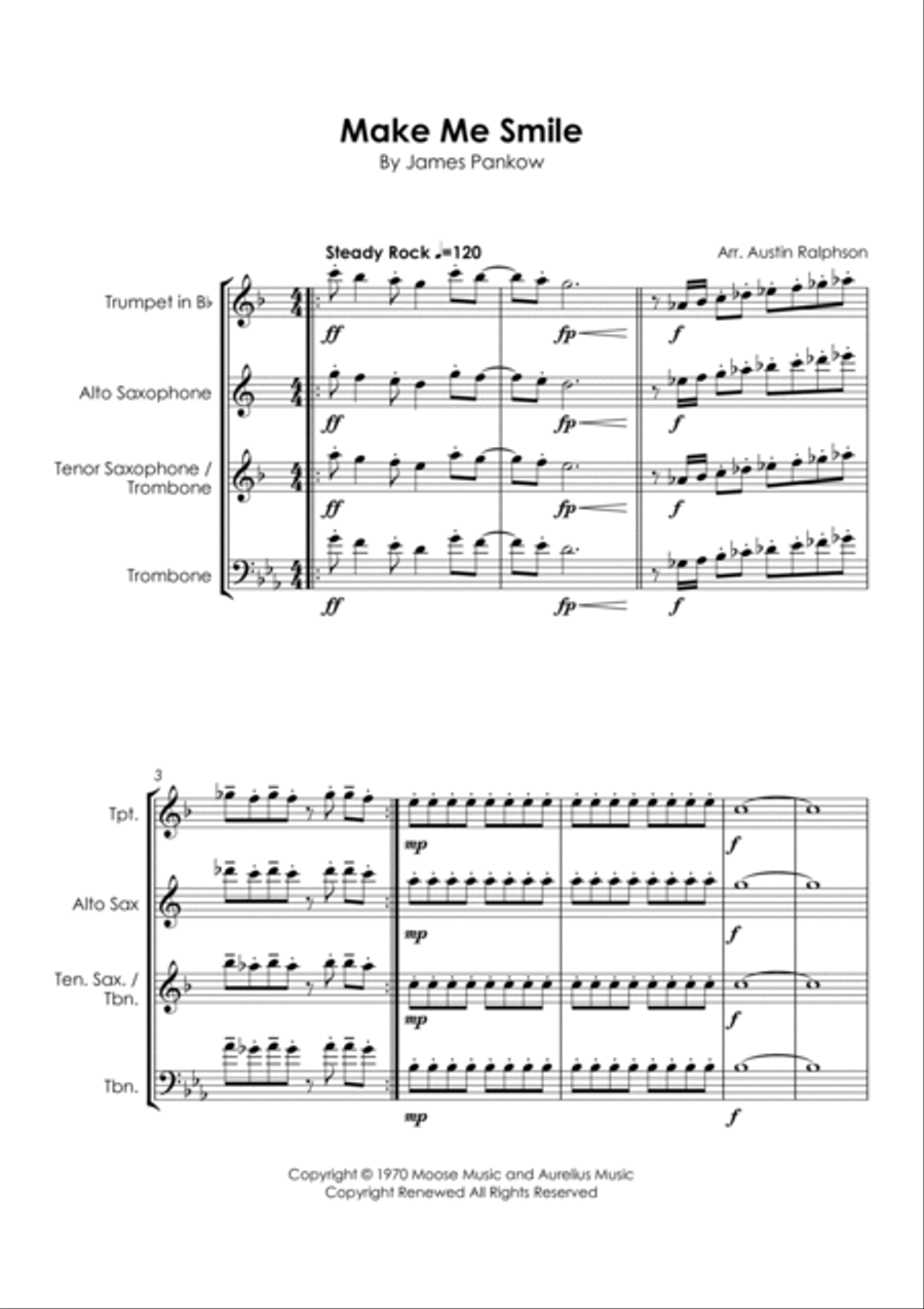 Make Me Smile Tenor Saxophone scores gallery preview page 3