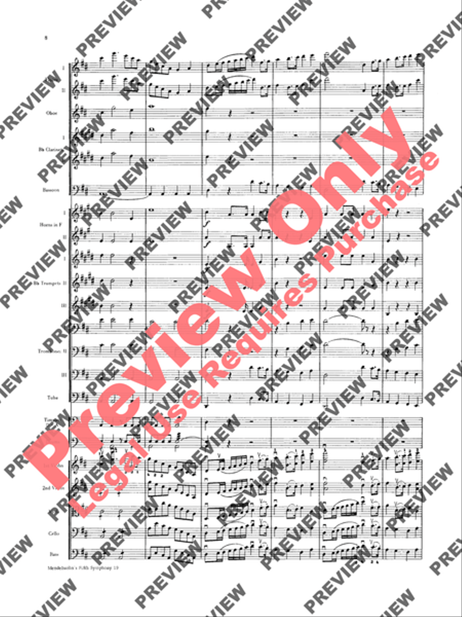 Mendelssohn's 5th Symphony Reformation, 4th Movement Full Orchestra scores gallery preview page 9