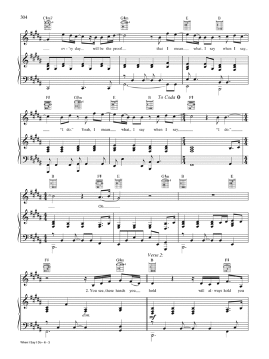 When I Say I Do Piano, Vocal, Guitar scores gallery preview page 3