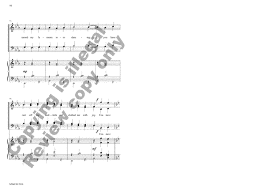 I Will Extol You, O Lord (Choral Score) image number null