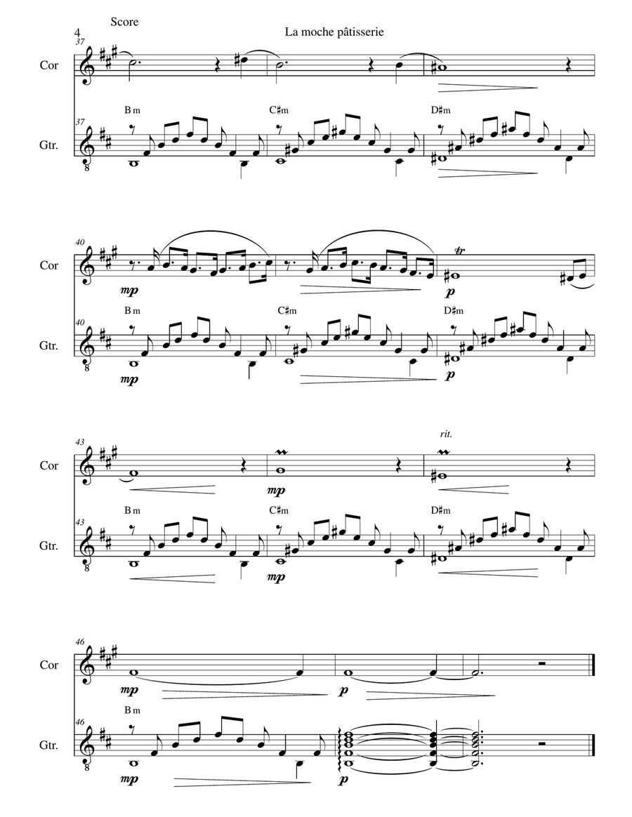 La moche pâtisserie (The tacky cake shop) for cor anglais and guitar English Horn scores gallery preview page 4