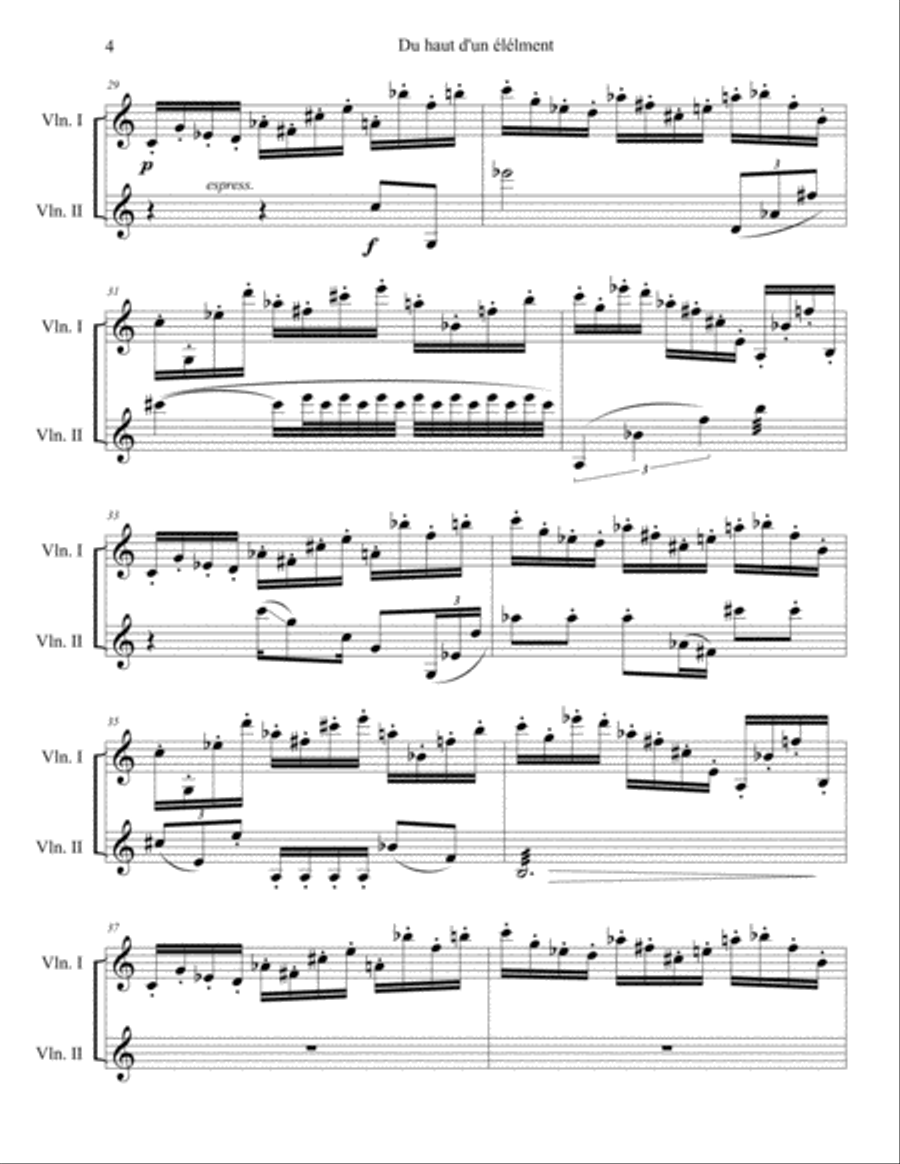 Du haut d'un element - Violin Duet String Duet scores gallery preview page 4