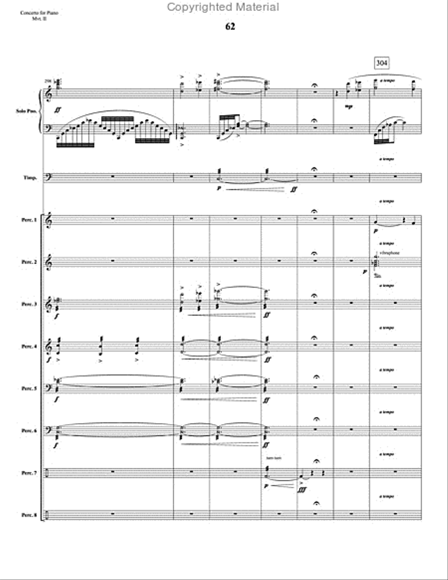 Concerto for Piano and Percussion Orchestra Percussion Ensemble scores gallery preview page 84