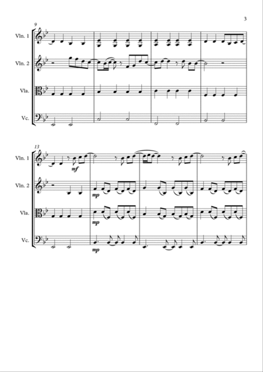 She's The One String Quartet scores gallery preview page 3