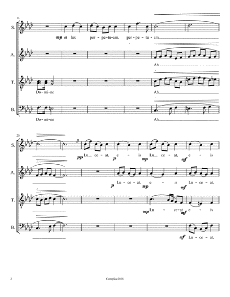 Requiem (SATB a Cappella) 4-Part scores gallery preview page 2