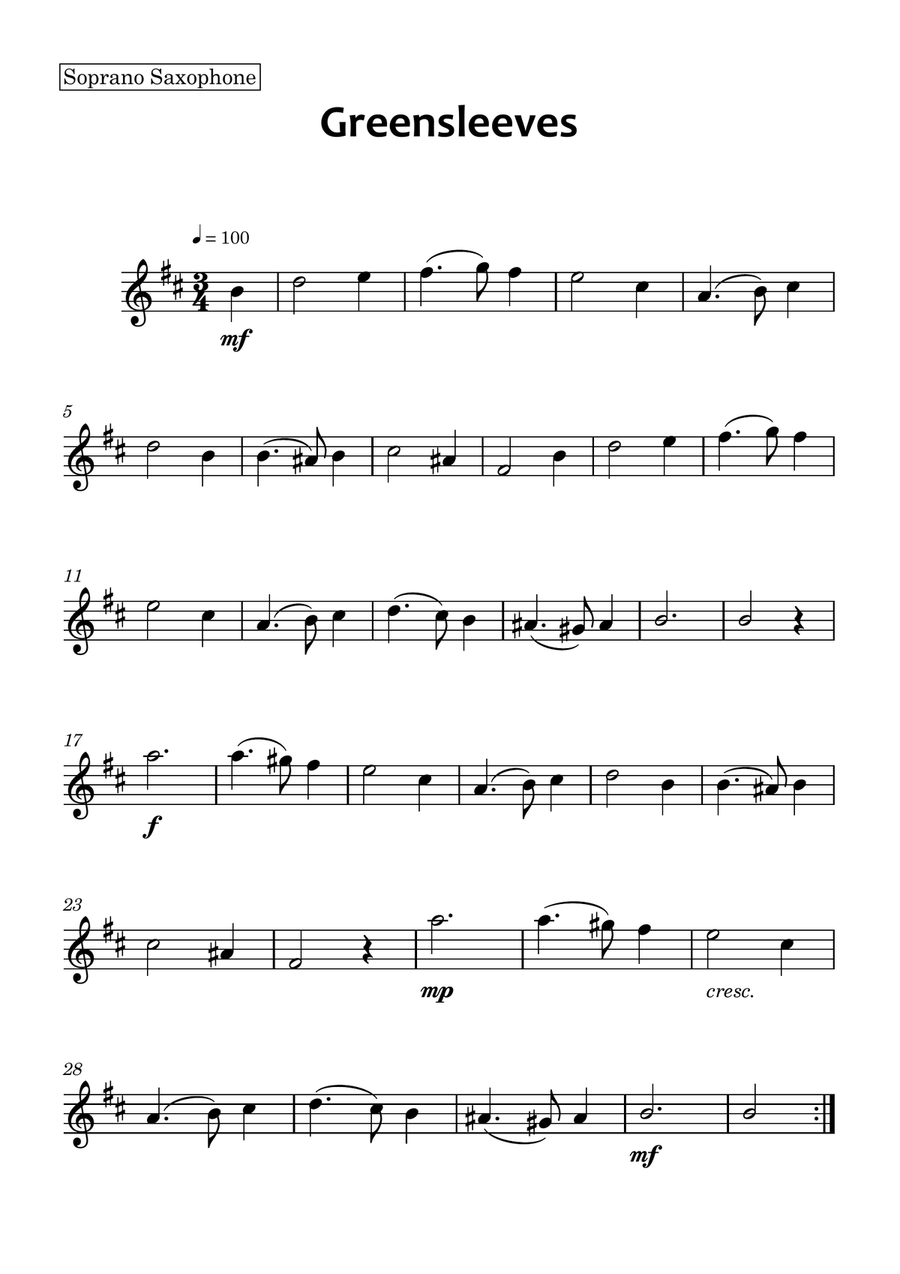 Greensleeves Saxophone Quintet scores gallery preview page 4
