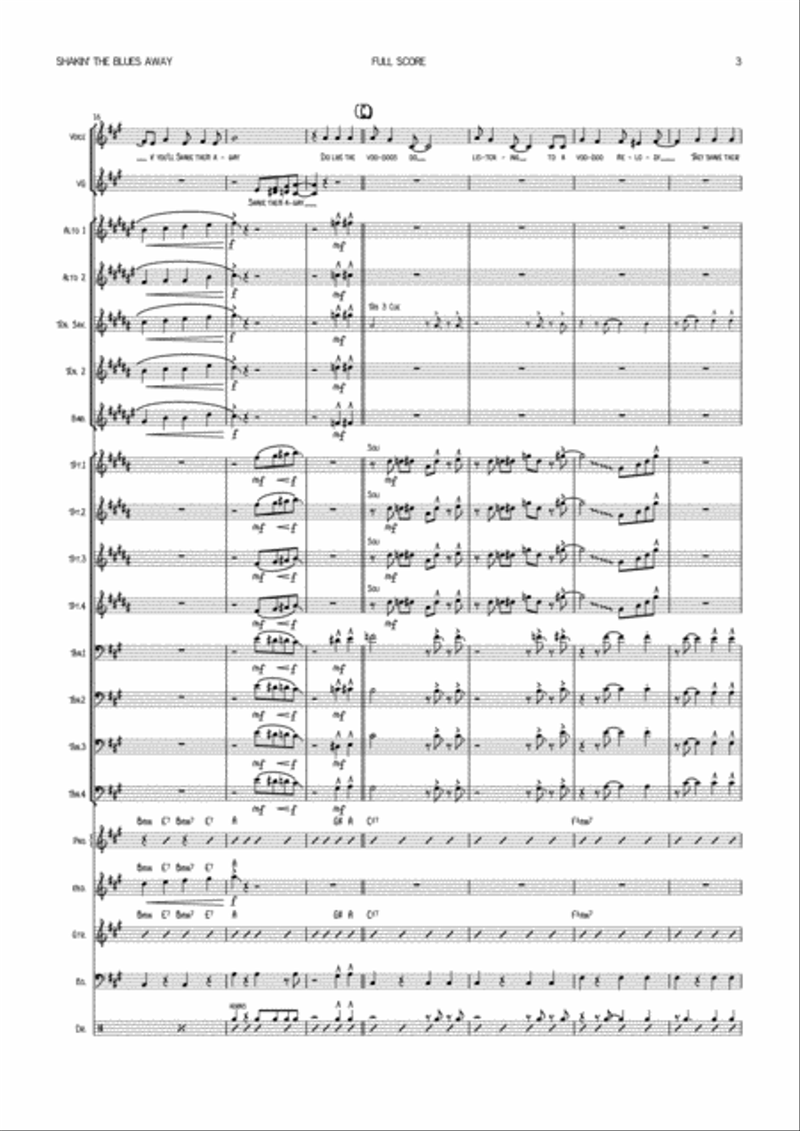 Shaking The Blues Away Jazz Ensemble scores gallery preview page 3
