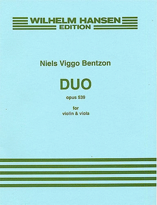 Book cover for Niels Viggo Bentzon: Duo for Violin And Viola, Op. 539
