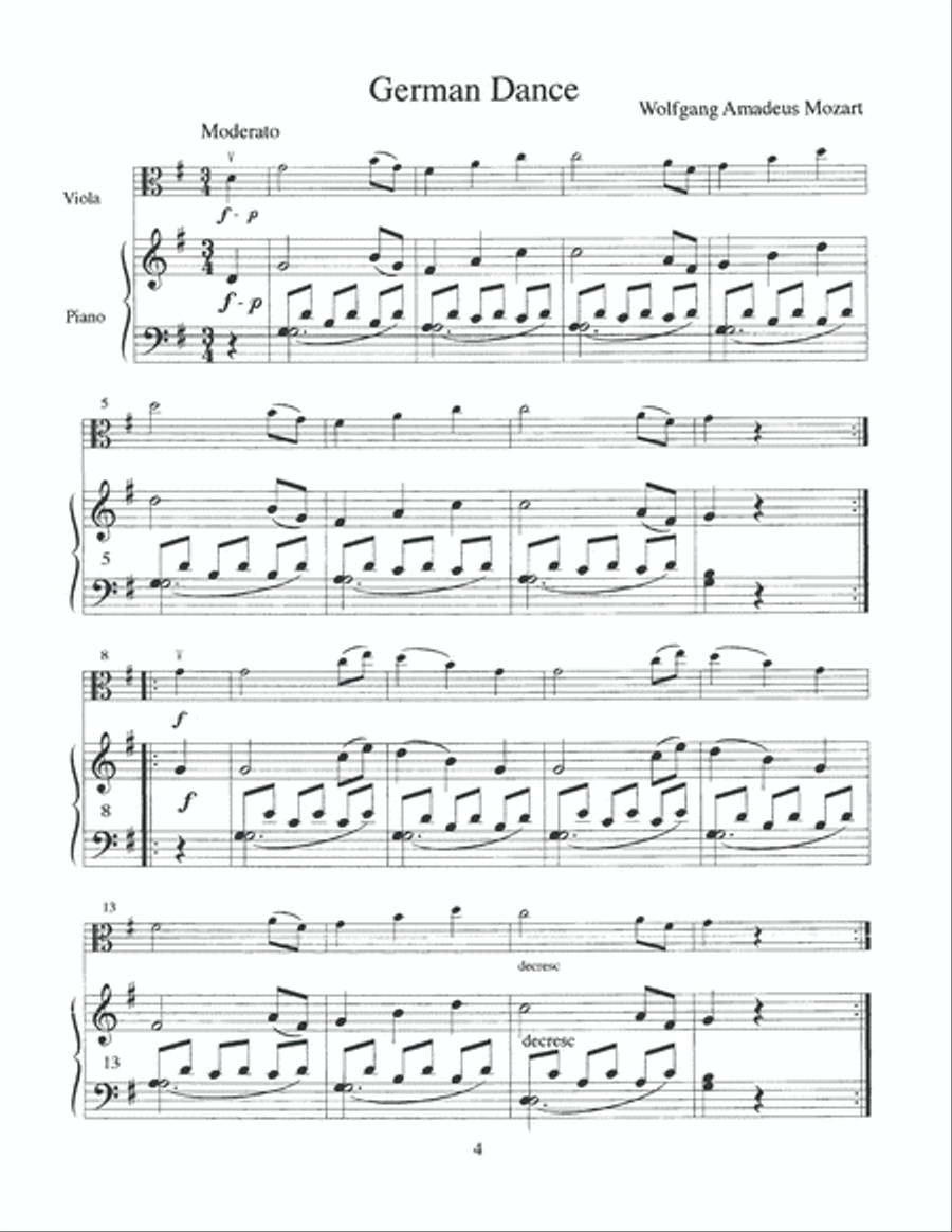 The Student Violist: Mozart Viola Solo scores gallery preview page 5