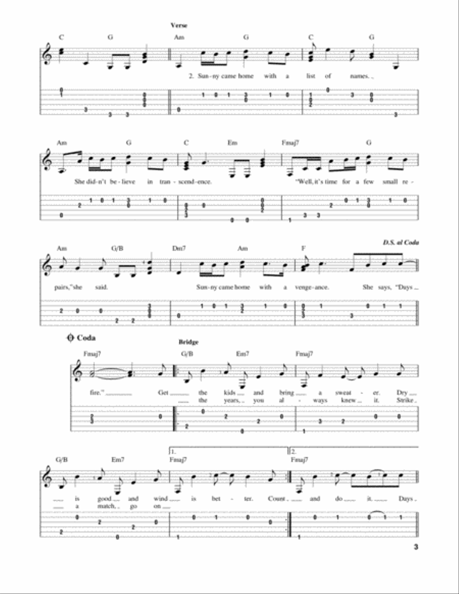 Sunny Came Home Sunny Came Home Acoustic Guitar scores gallery preview page 3