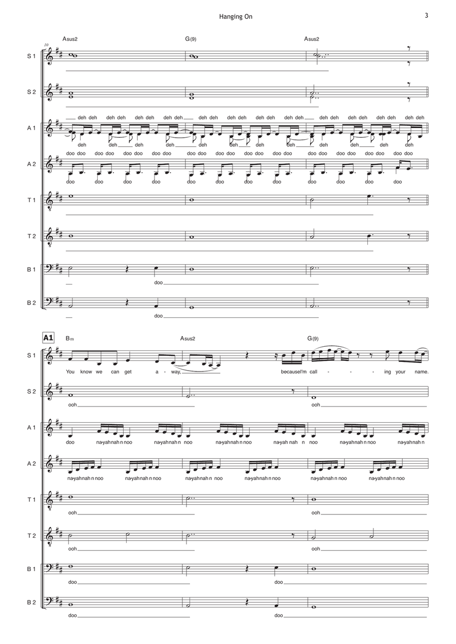 Hanging On Divisi scores gallery preview page 3
