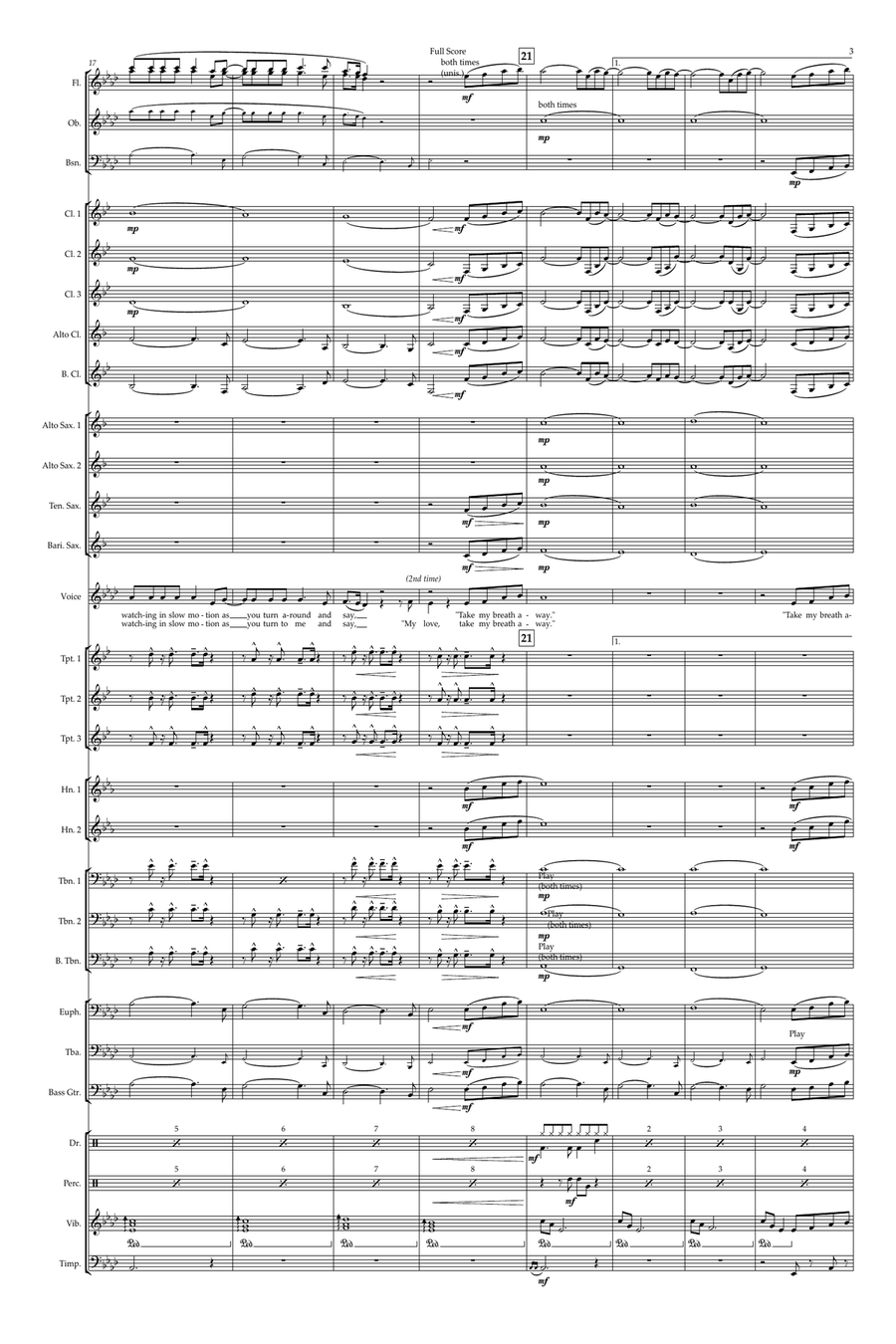 Take My Breath Away (Love Theme) Concert Band scores gallery preview page 3