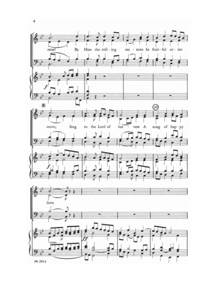 Sing to the Lord of Harvest (Willan) - SATB 4-Part scores gallery preview page 3