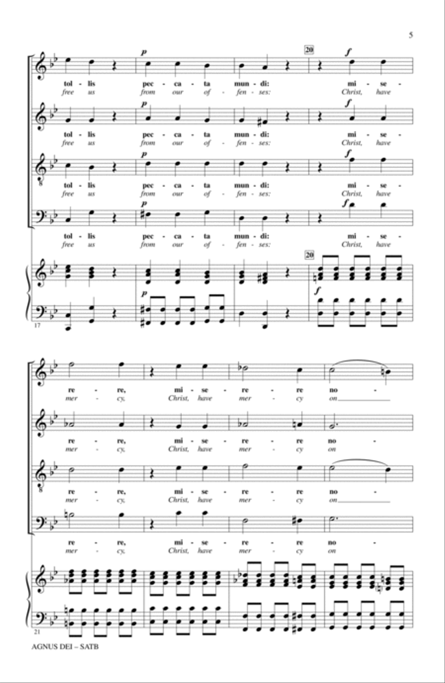 Agnus Dei Agnus Dei 4-Part scores gallery preview page 3