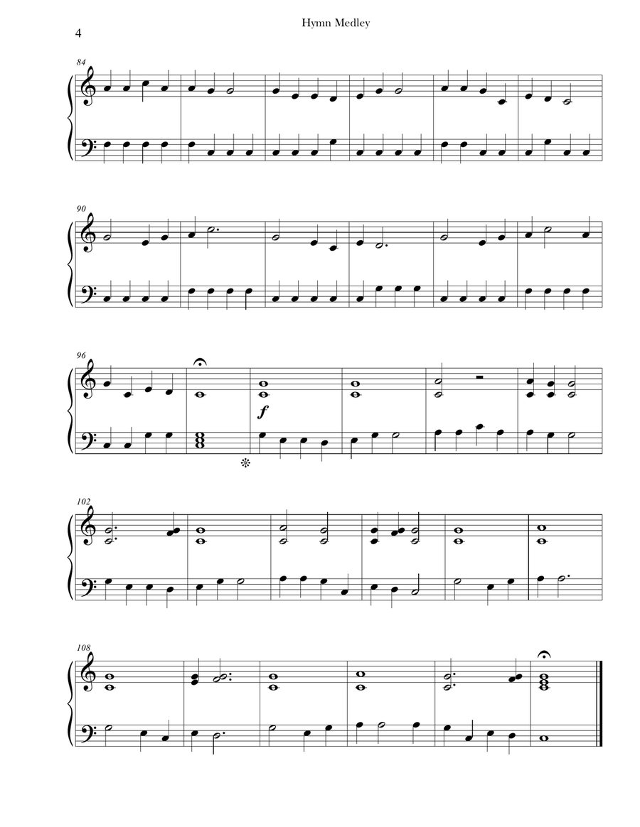 Hymn Medley (Easy Piano, Collection) Easy Piano scores gallery preview page 4