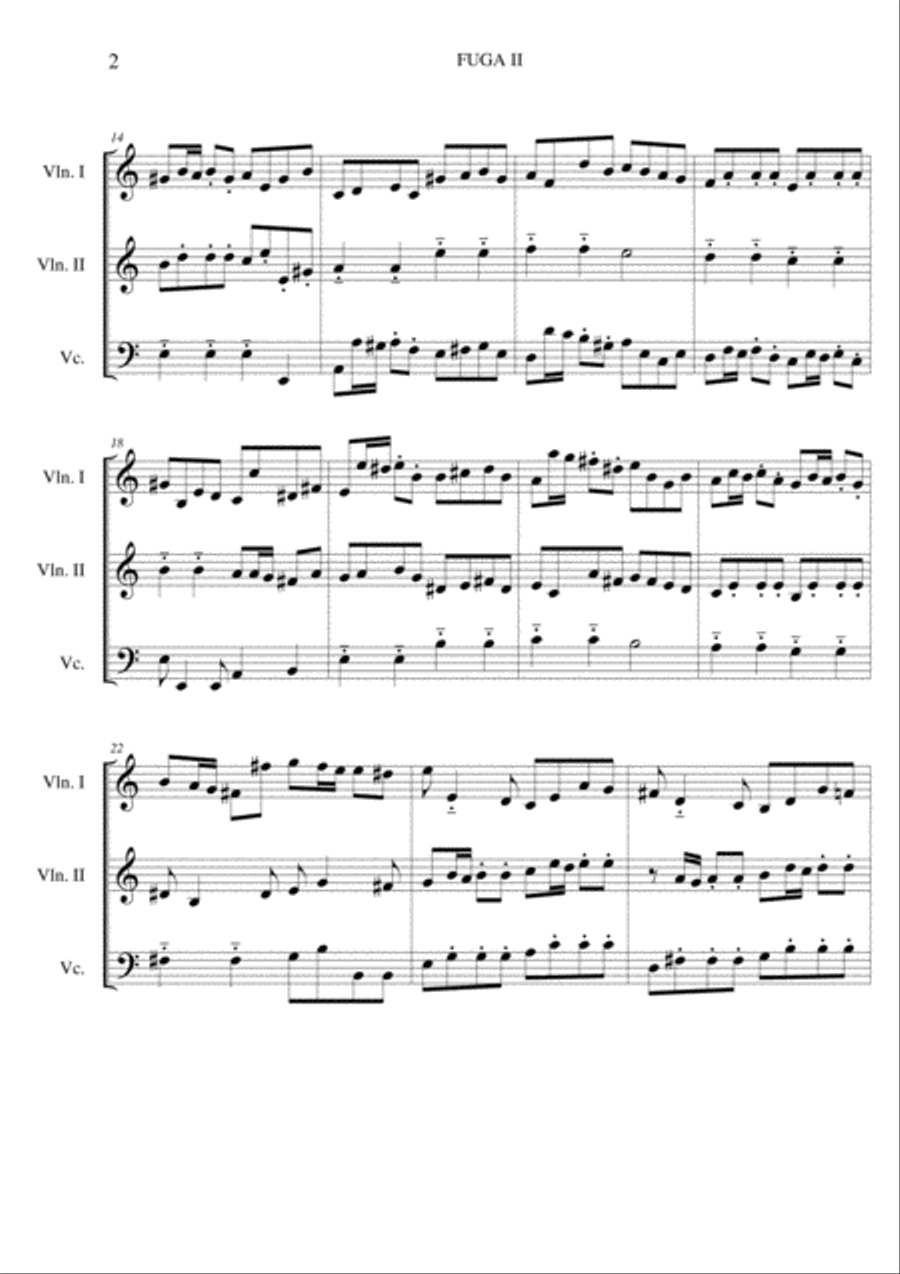 Fugue on Twinkle Twinkle Little Star String Duet scores gallery preview page 2