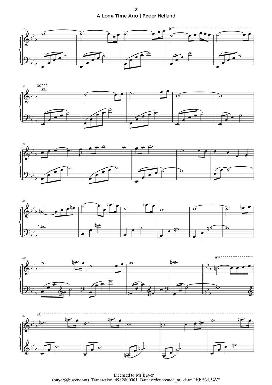 A Long Time Ago Easy Piano scores gallery preview page 2