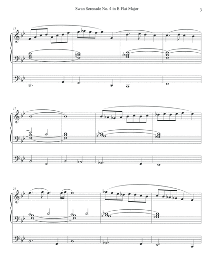 Swan Serenade No. 4 in B Flat major Organ Solo scores gallery preview page 3