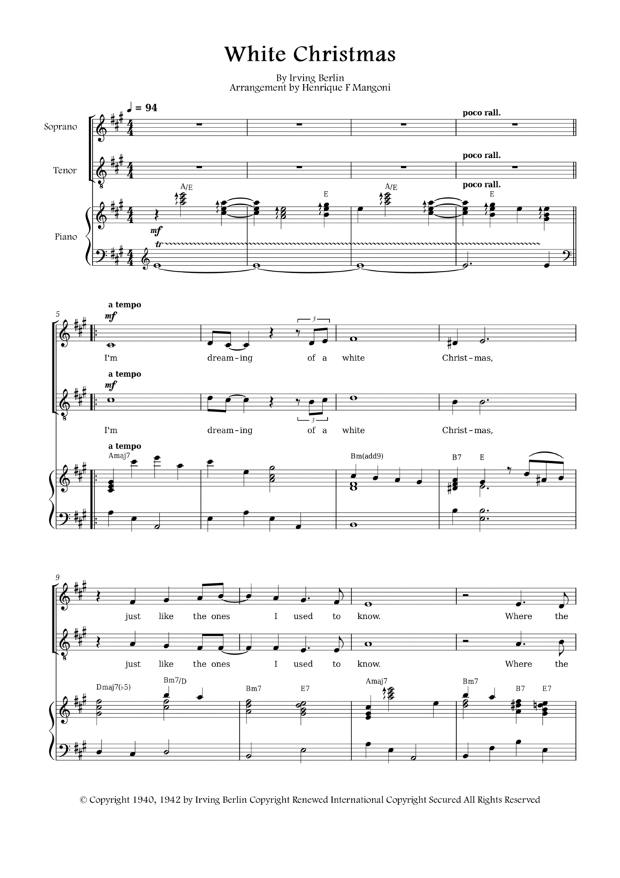 White Christmas 2-Part scores gallery preview page 1