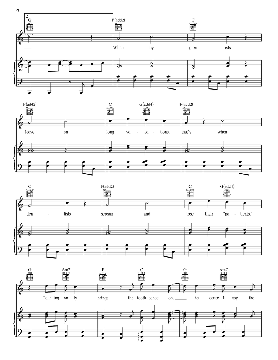 Dental Care Dental Care Piano, Vocal, Guitar scores gallery preview page 4