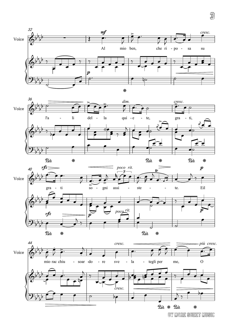 Cesti-Intorno all'idol mio in f minor, for Voice and Piano Piano, Vocal scores gallery preview page 5