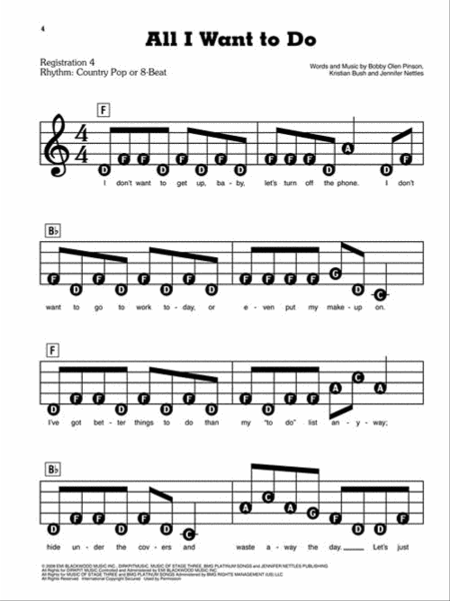 Top Country Songs Electronic Keyboard scores gallery preview page 3