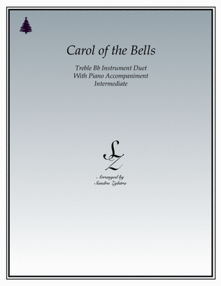 Carol of the Bells (treble Bb instrument duet)