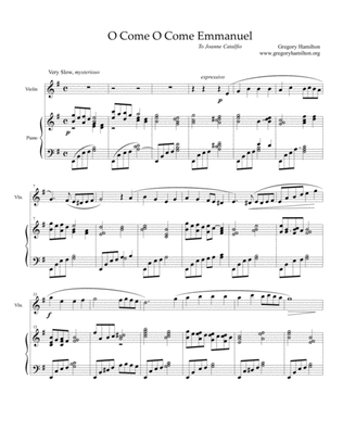 O Come O Come Emmanuel - for Piano and Violin