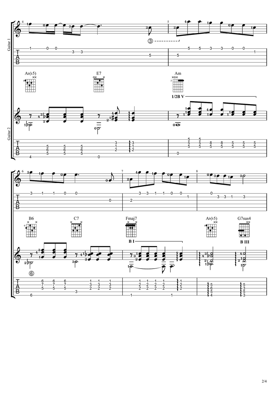 Remember Me (lullaby) Remember Me (lullaby) Guitar Ensemble scores gallery preview page 2