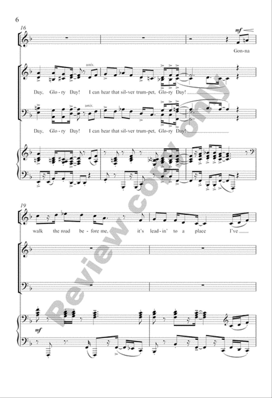 Three Gospel Choruses Divisi scores gallery preview page 5