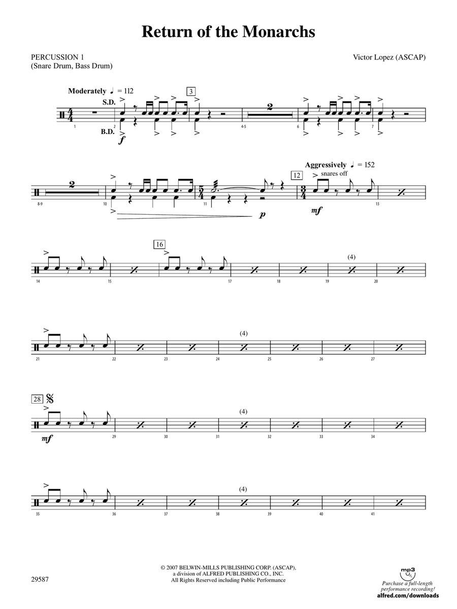 Return of the Monarchs: 1st Percussion