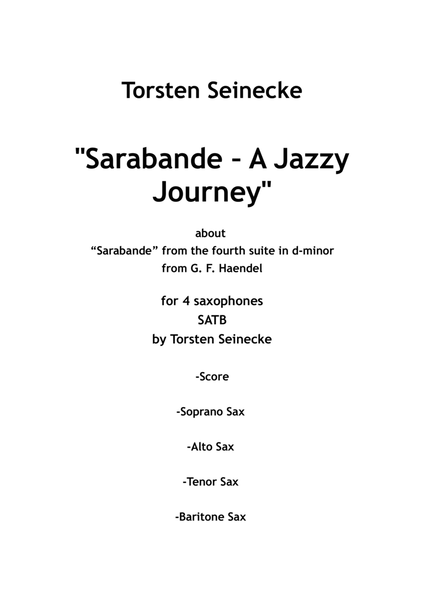 Sarabande - A Jazzy Journey (Handel - Seinecke) for Saxophone Quartet SATB image number null