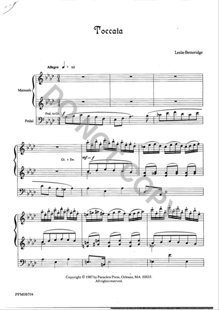 Toccata for Organ Toccata for Organ Organ Solo scores gallery preview page 2