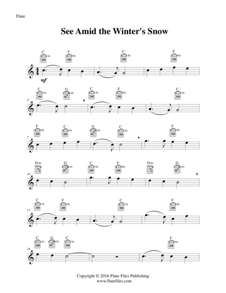 See Amid the Winter’s Snow - Flute Solo with Guitar Chords image number null
