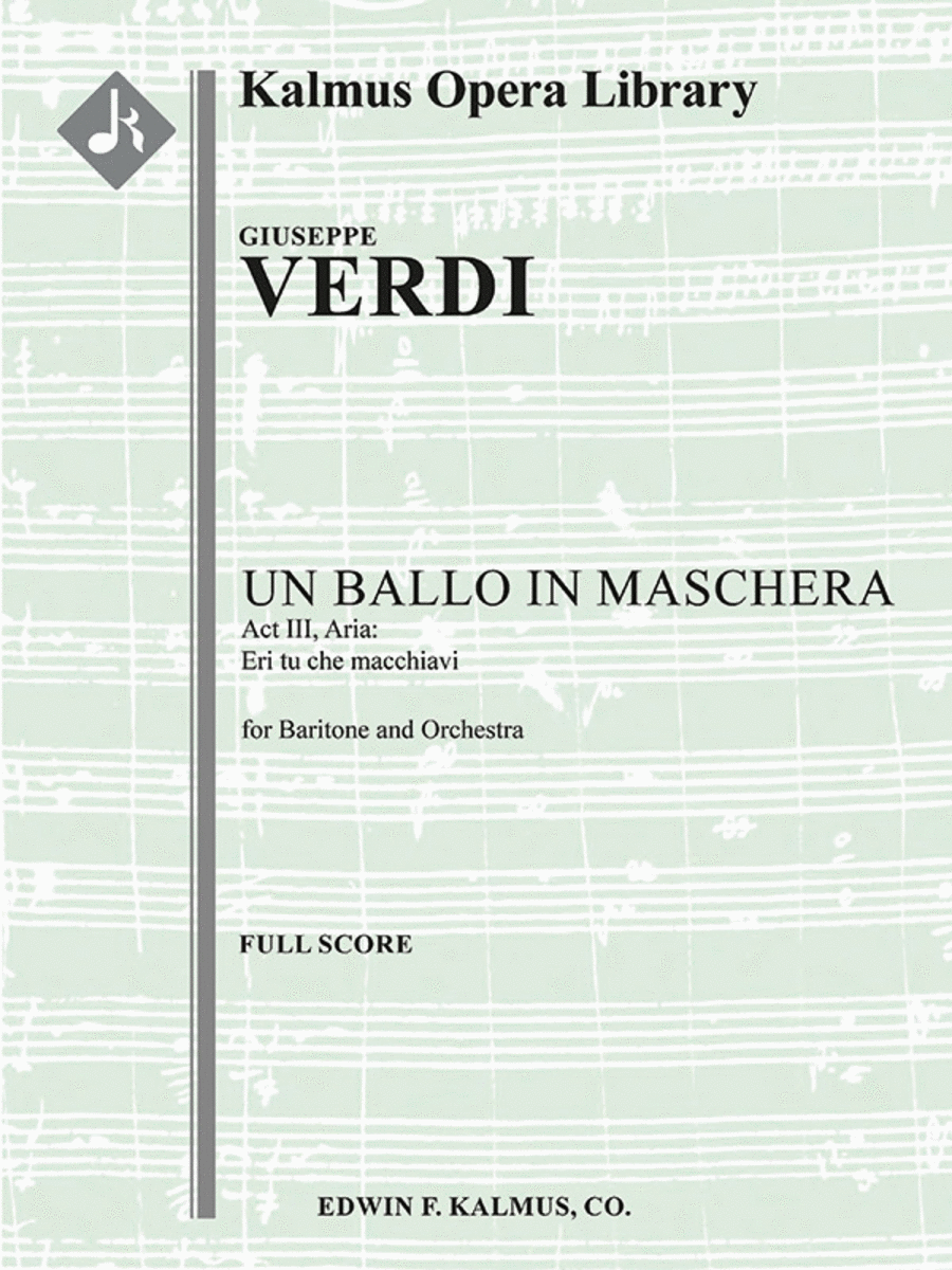 Un Ballo in Maschera: Act III, Aria: Eri tu che macchiavi Chamber Orchestra scores gallery preview page 1