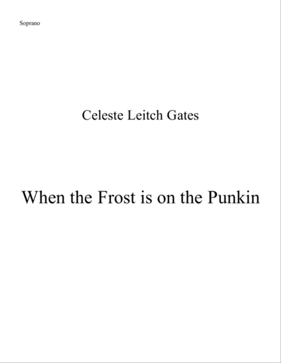 When the Frost is on the Punkin for Voice and Clarinet concert pitch Chamber Music scores gallery preview page 1