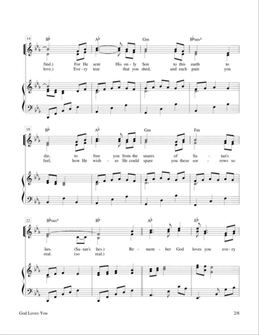 God Loves You (SA Duet, High Voice) SA scores gallery preview page 2