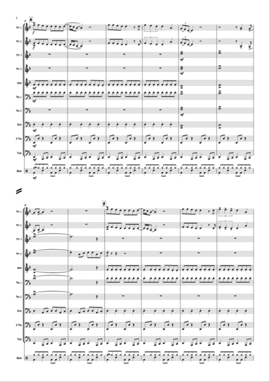 Livin' On A Prayer Brass Ensemble scores gallery preview page 4