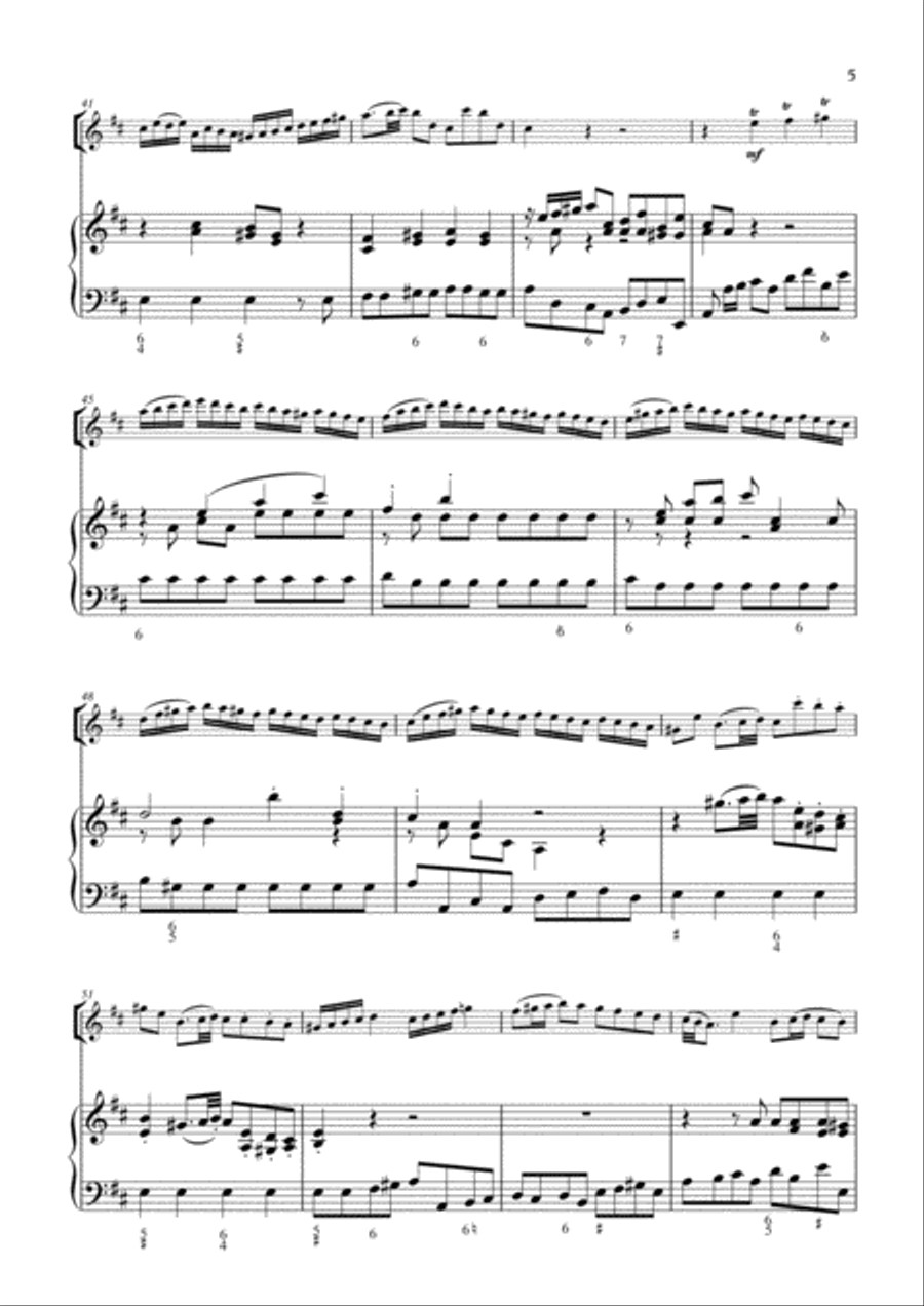 Quantz Flute Concerto in D, QV 5:45 Small Ensemble scores gallery preview page 5