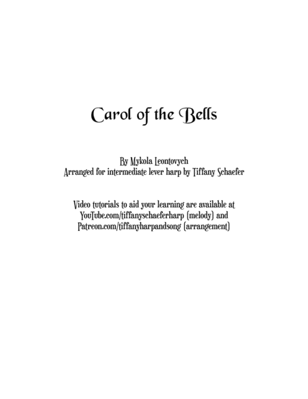 Carol of the Bells: Intermediate Lever Harp
