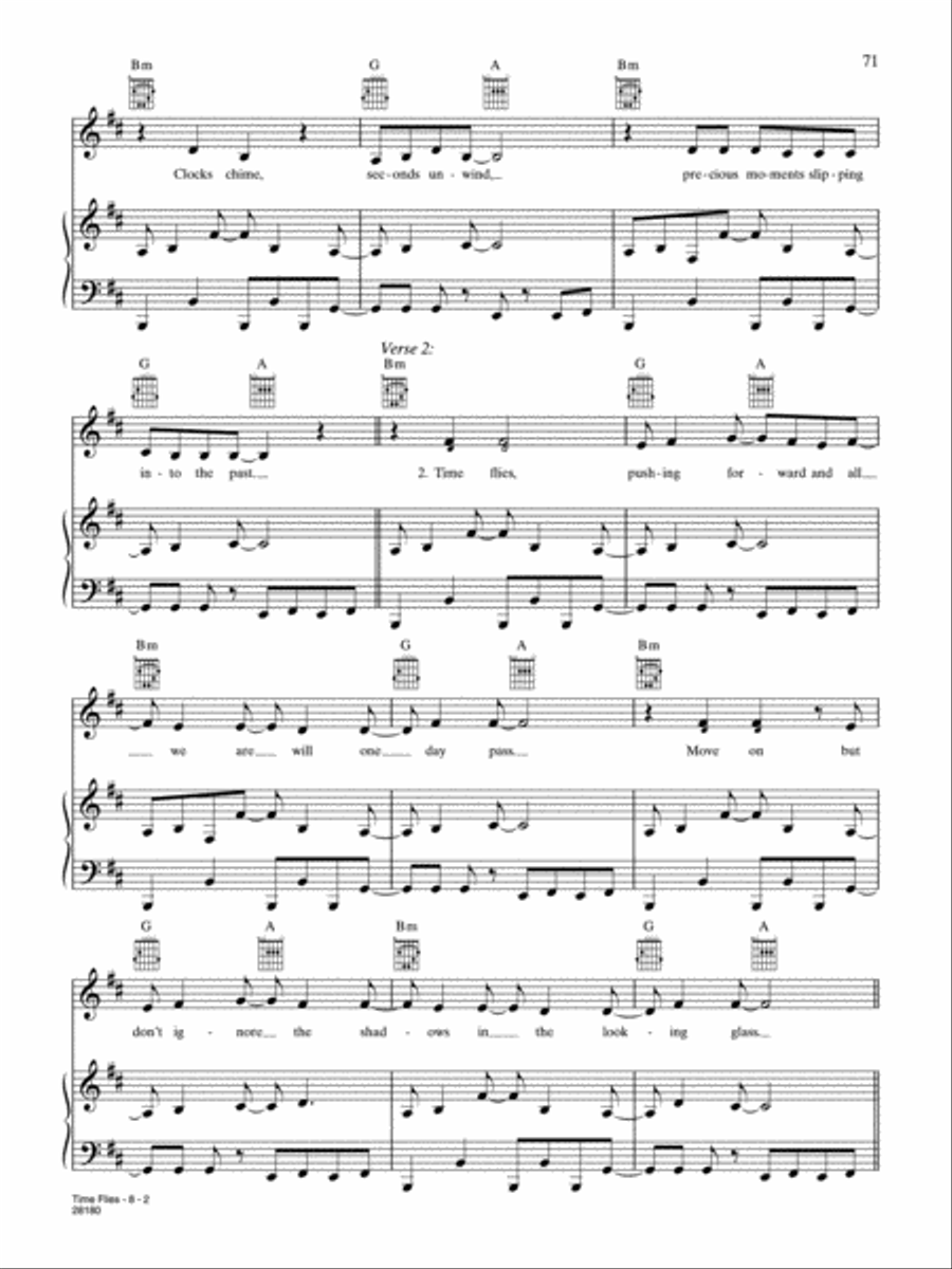 Time Flies (from Cirque Du Soleil: Delirium) Piano, Vocal, Guitar scores gallery preview page 2