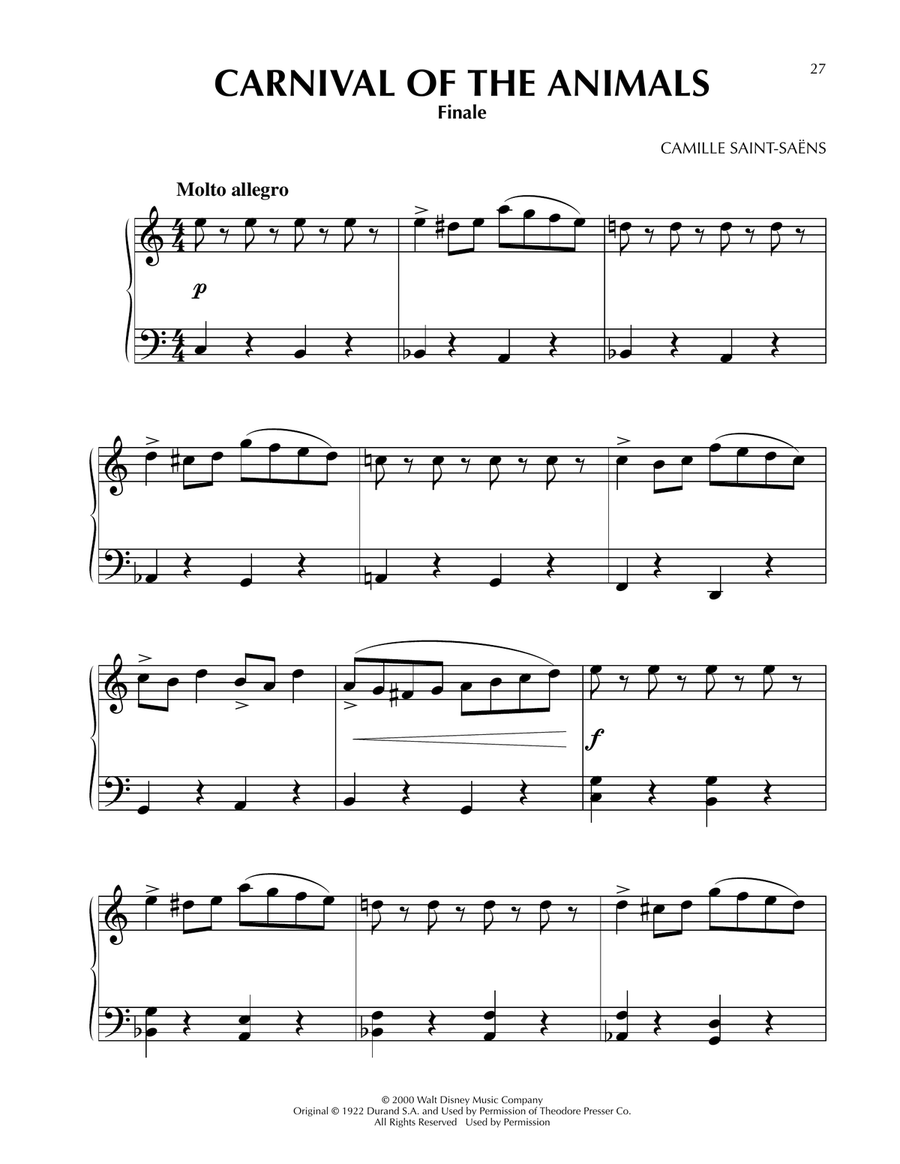 Carnival Of The Animals (from Fantasia 2000) Voice scores gallery preview page 1