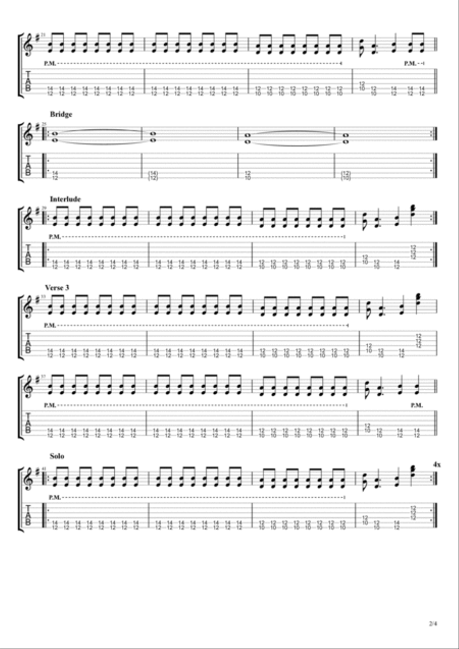 Paranoid Classical Guitar scores gallery preview page 2