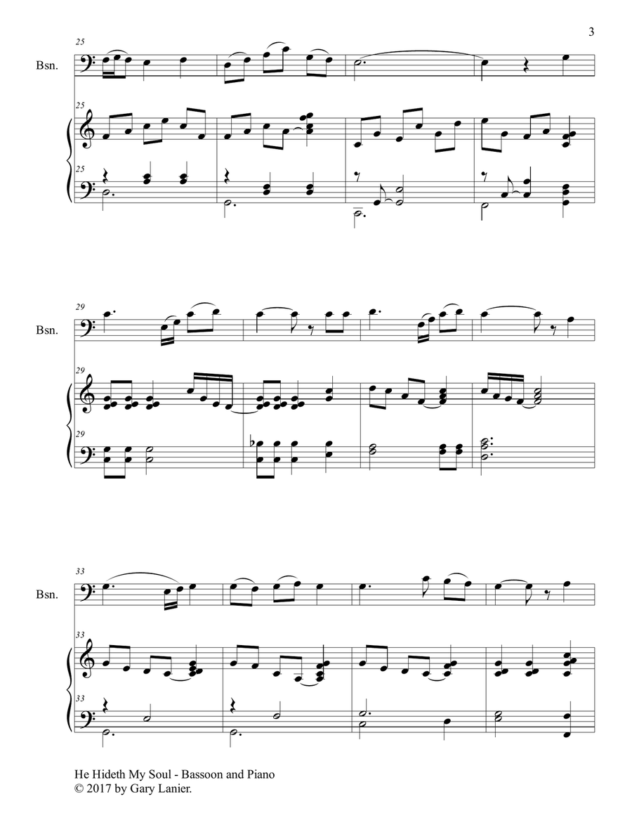 HE HIDETH MY SOUL (Duet - Bassoon & Piano with Score/Part) Bassoon Solo scores gallery preview page 4