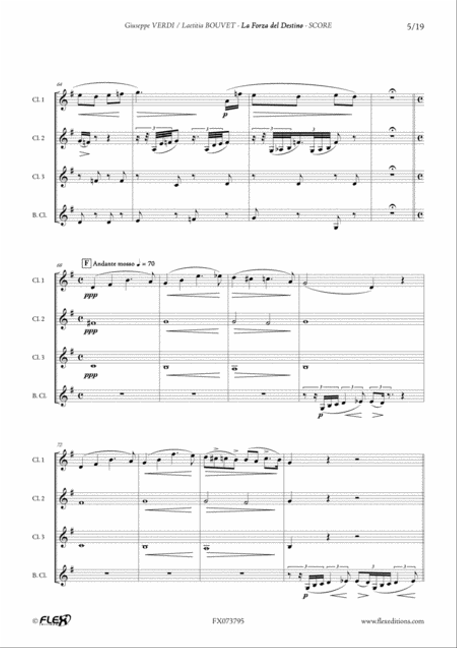 La Forza del Destino Clarinet Quartet scores gallery preview page 5