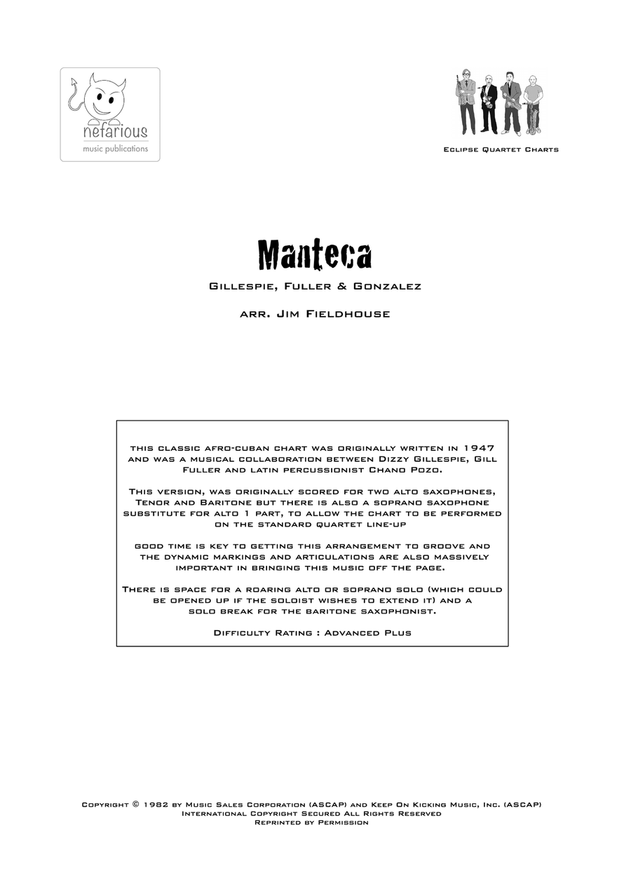 Manteca Saxophone Quartet scores gallery preview page 1
